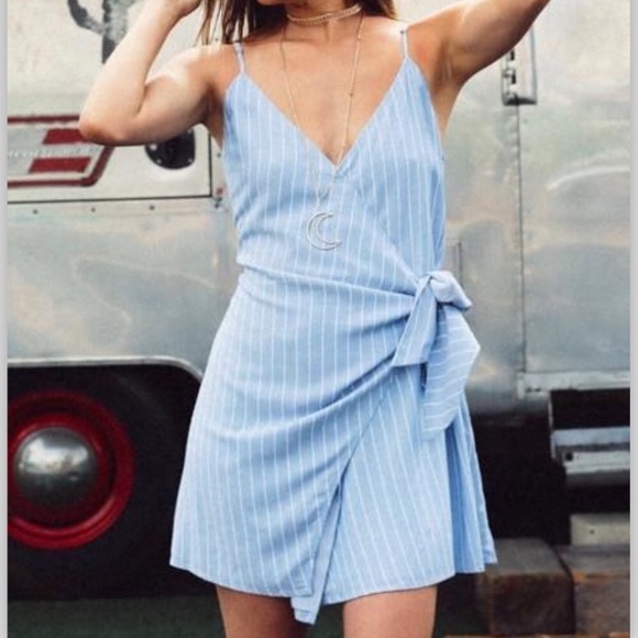Cotton Candy Dresses & Skirts - MANHATTAN STRIPED WRAP DRESS || COTTON CANDY LA